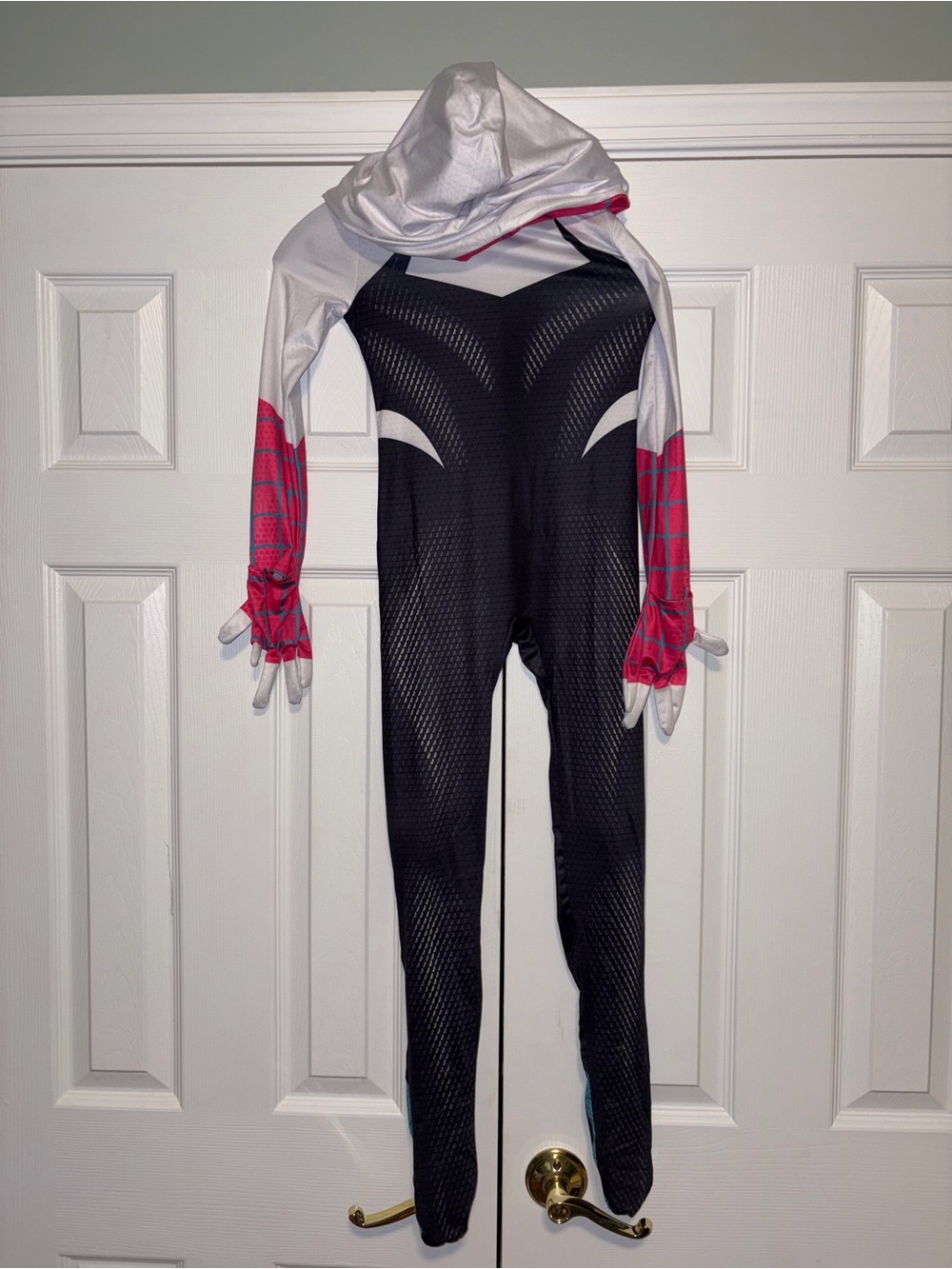 Spider-Man Spider-Gwen Ghost Spider Hooded Costume w/ Gloves kid Small